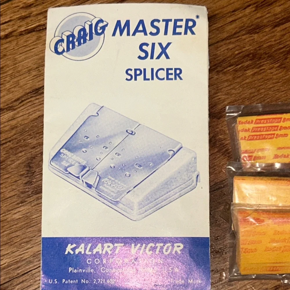 Vintage Craig Master Slicer Six Splicer with Film Rolls NEW